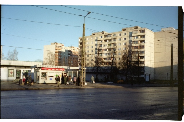 View of Kullerkupu bus stop in Tallinn Väike- Õismäel