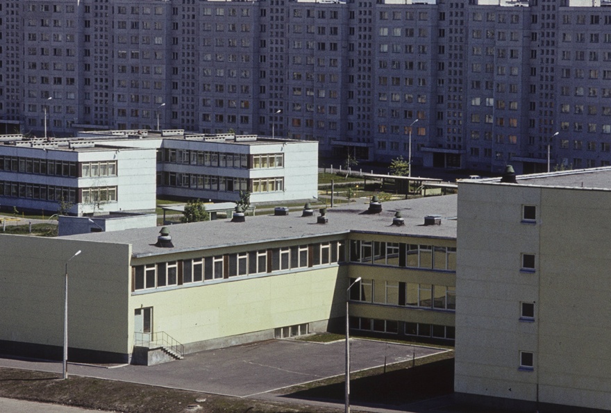 Väike- Õismäe, view of building, kindergarten and school house, Panoraam 3-A