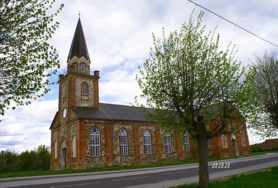 Tori kirik, vaade edelast. Ehitusmeister Passlack, arh Sievers rephoto