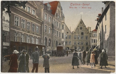 Postcard Tallinn Viru Street-Viru Market  duplicate photo