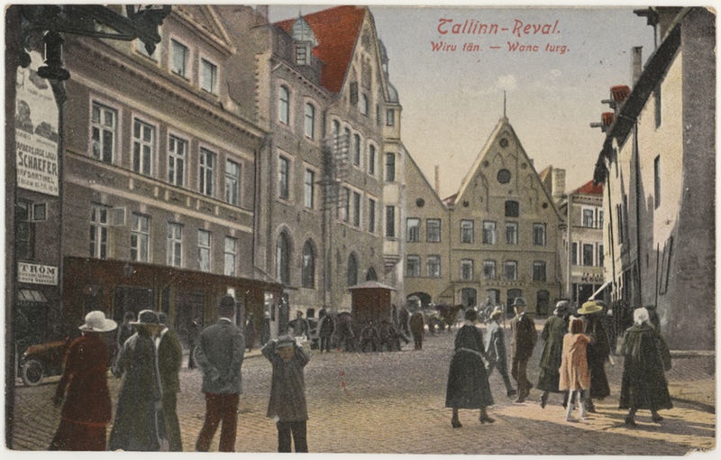 Postcard Tallinn Viru Street-Viru Market