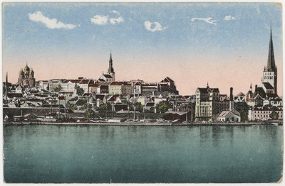 Postcard from Tallinn view from the sea  duplicate photo
