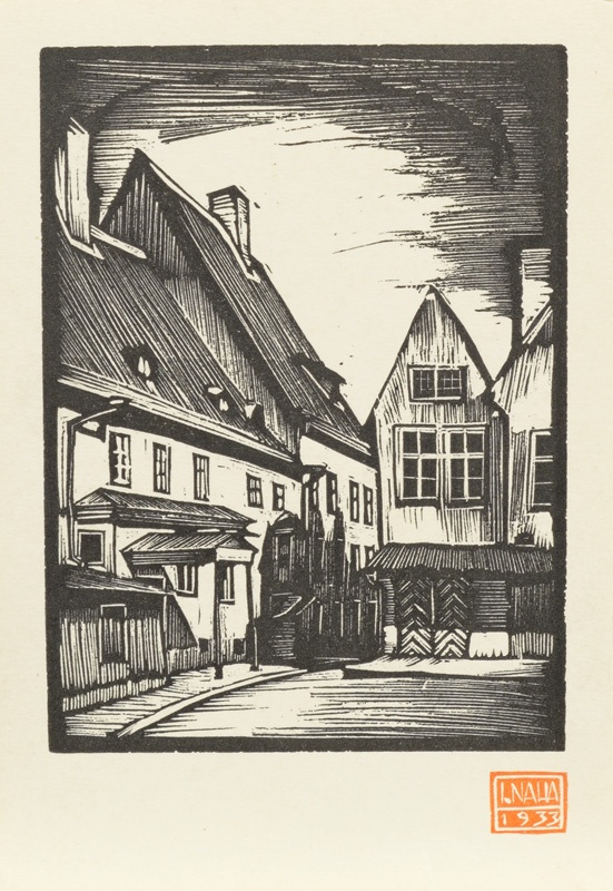 Pharmacy Street. From the series "Original wood particle I of Vana Tallinn"