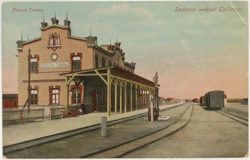 Postcard at Tallinn Railway Station in Port