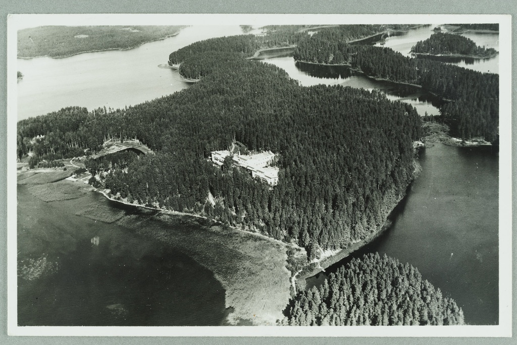 Air picture on Punkaharju towards the windfall, Takaharju