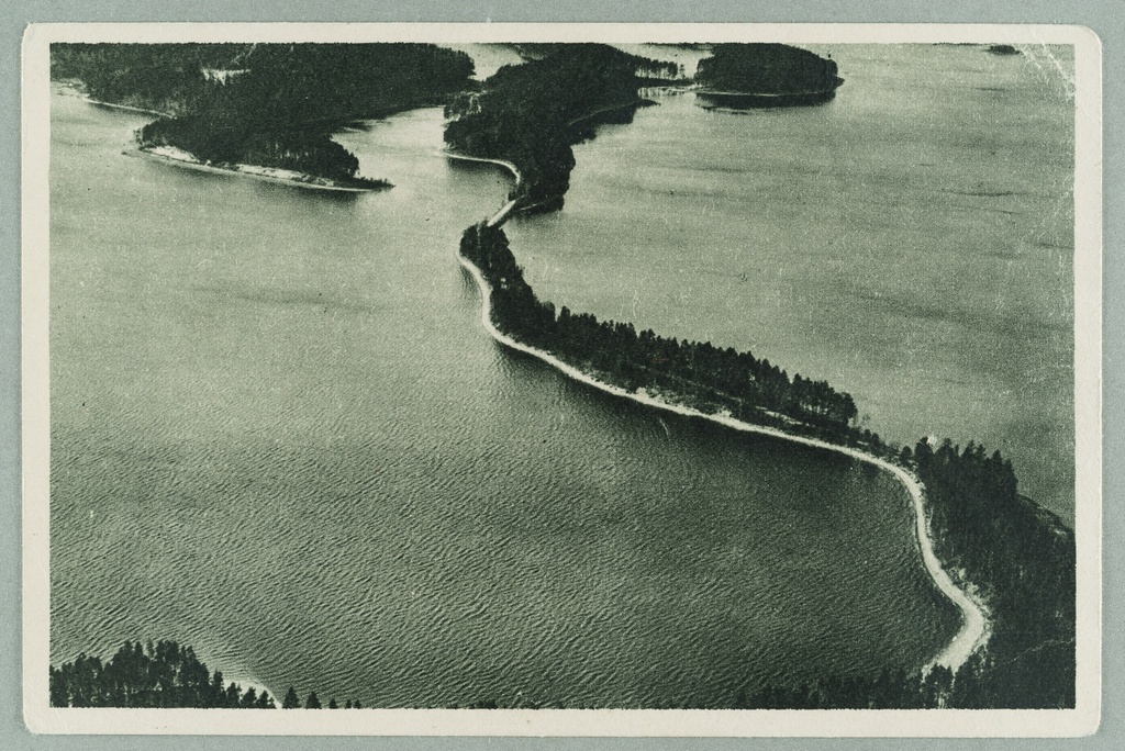 Air picture on Punkaharju towards the windmill