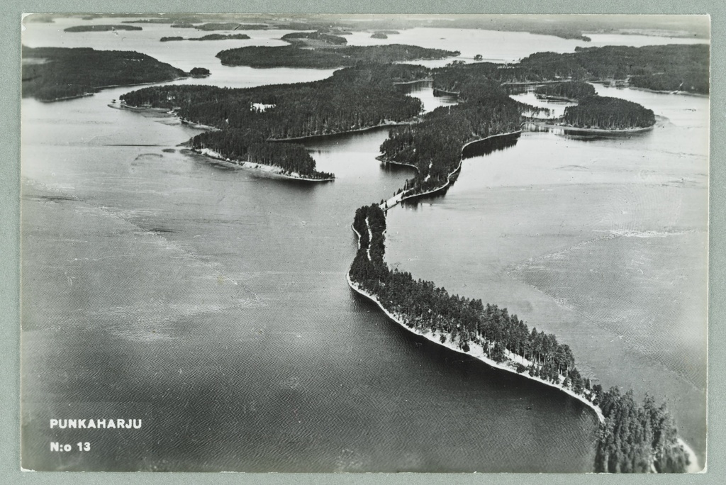 Air picture on Punkaharju towards the windmill