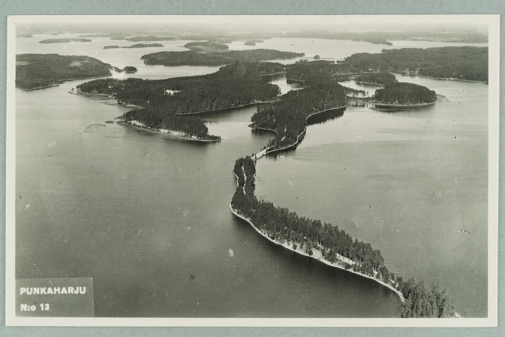 Air picture on Punkaharju towards the windmill