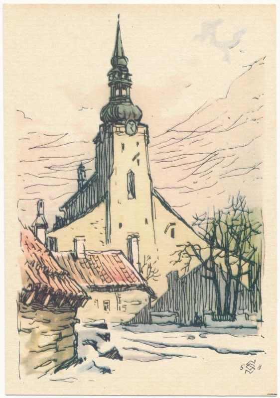 Postcard. O. Soans. Tallinn. Toomkirik.