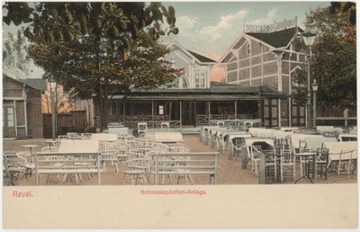 Postcard Tallinn outdoor café on Harju Mountain  duplicate photo