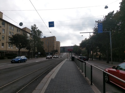 Pikku-Huopalahti, at Mannerheimintie Ruskeasuo, tram trailer 10 stop. rephoto