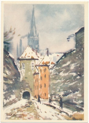 Postcard. K. Burman. Tallinn. Long leg.  duplicate photo