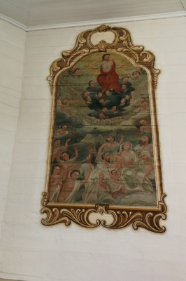 Oulaisten kirkon seinämaalaus; sisäkuva rephoto