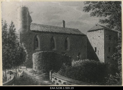 Padise monastery, repro C. von Ungern-Sternberg aquarellist (1827)  duplicate photo