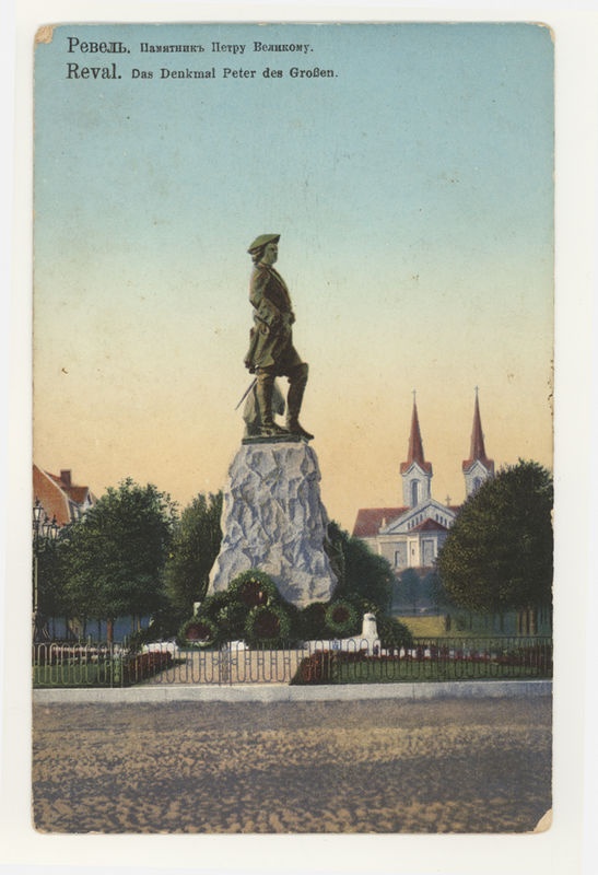 Postcard in Tallinn Peeter I in Freedom Square