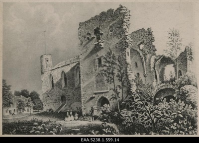 Padise monastery in the middle of the 18th century, repro Wilhelm Siegfried from the drawing of Stavenhagen  duplicate photo