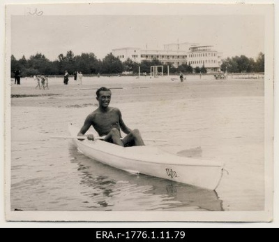 Raimond Valgre on the beach of Pärnu in a steamboat  similar photo