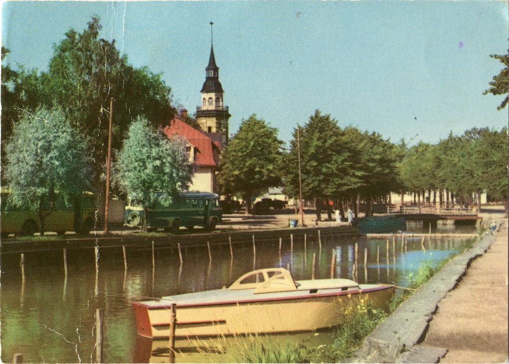 Rauma, canal complex, behind the city hall tower.