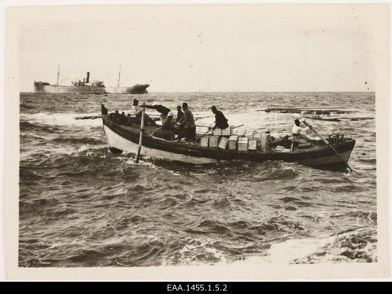 Freight transport to the ship at the sea of Yafo city
