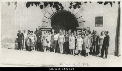 Tour of the Central Archive of Estonian National History in Lvovi. Group photo in front of the archive of the oblast  similar photo