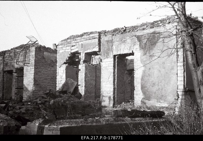 The ruins of the houses on Narva highway.