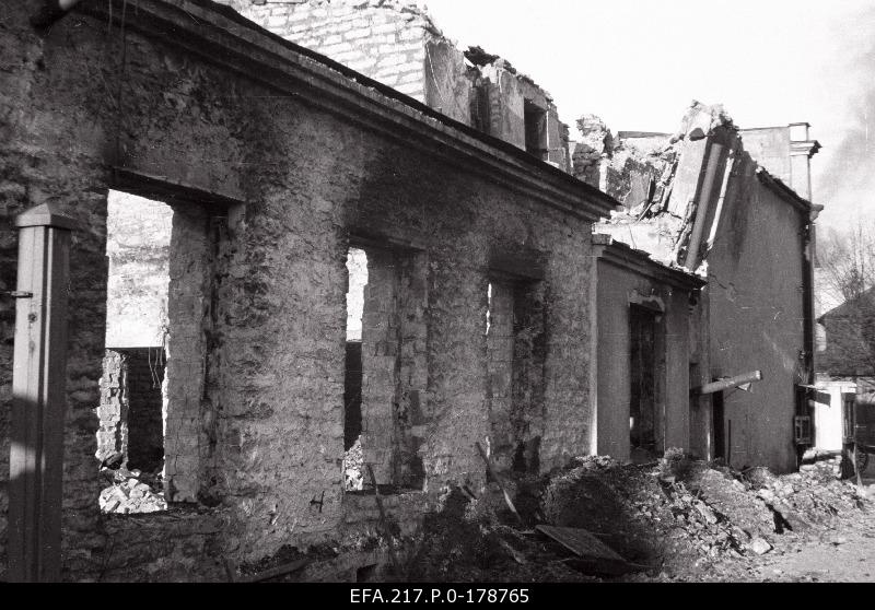 The ruins of the houses on Narva highway.