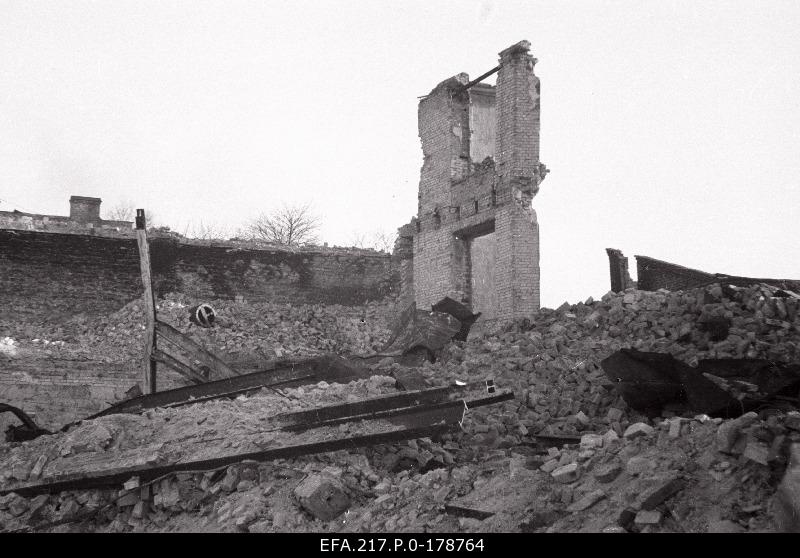 The ruins of the houses on Narva highway.
