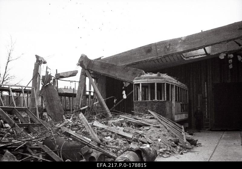 In ruins Tallinn tram shop.