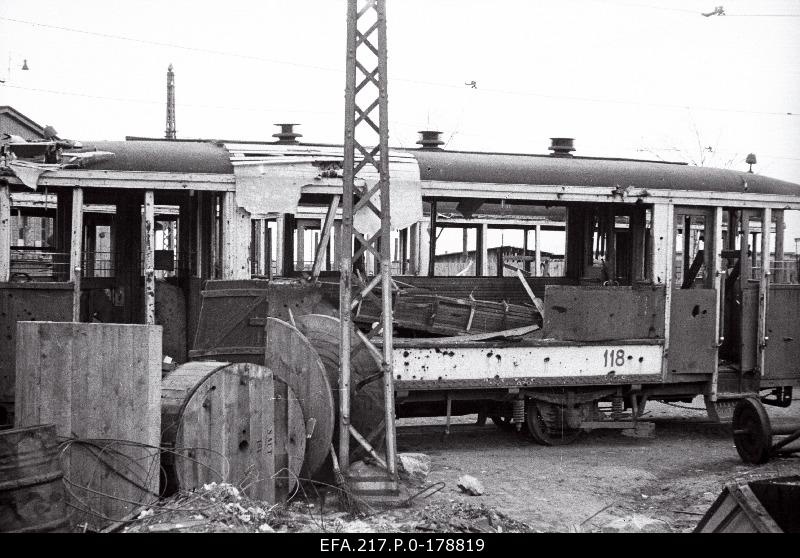 In ruins Tallinn tram shop.
