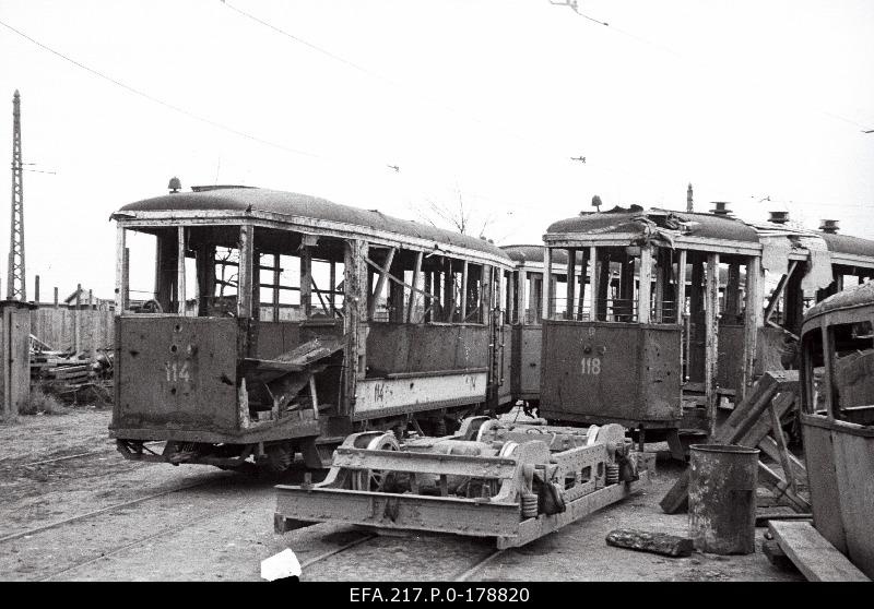 In ruins Tallinn tram shop.
