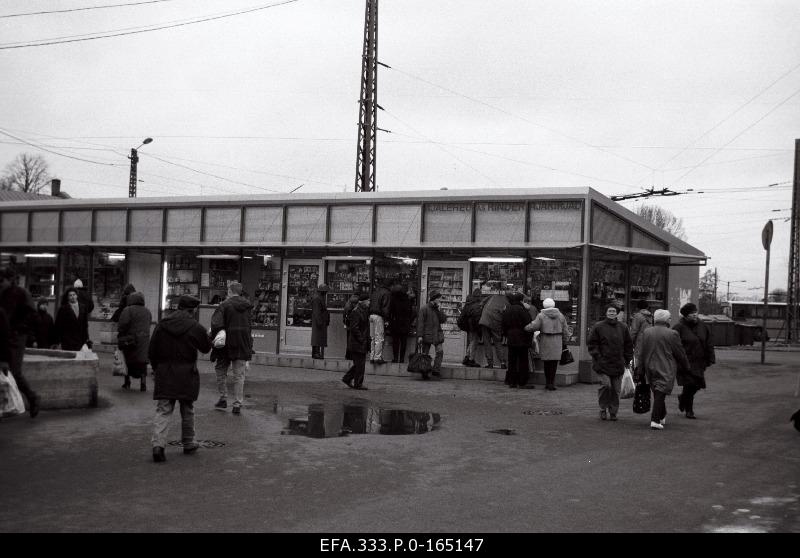 Salespavilions at the Baltic Station.