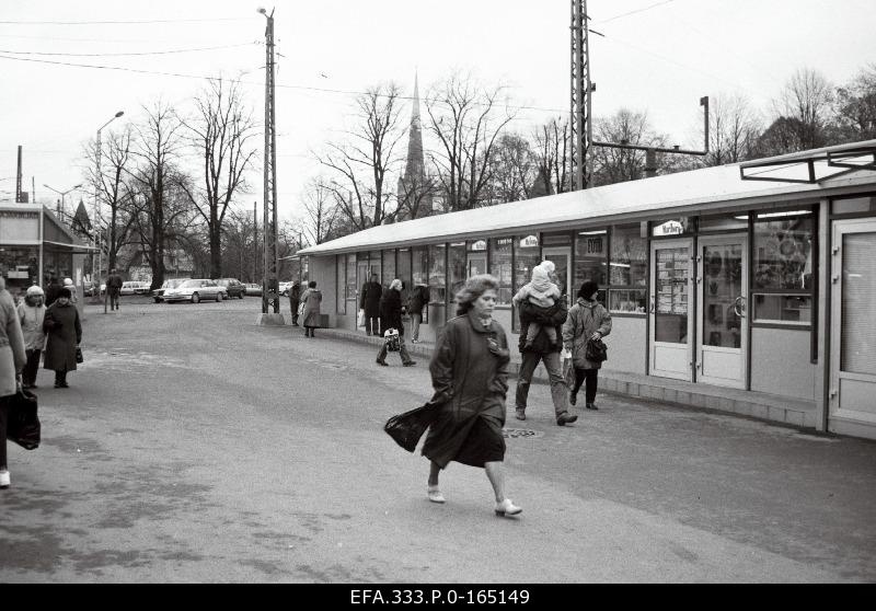 Salespavilions at the Baltic Station.