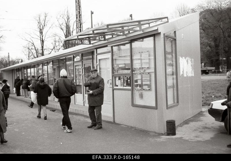 Salespavilions at the Baltic Station.