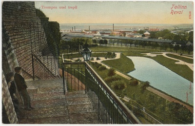 Postcard on Tallinn Toompea's new staircase  duplicate photo