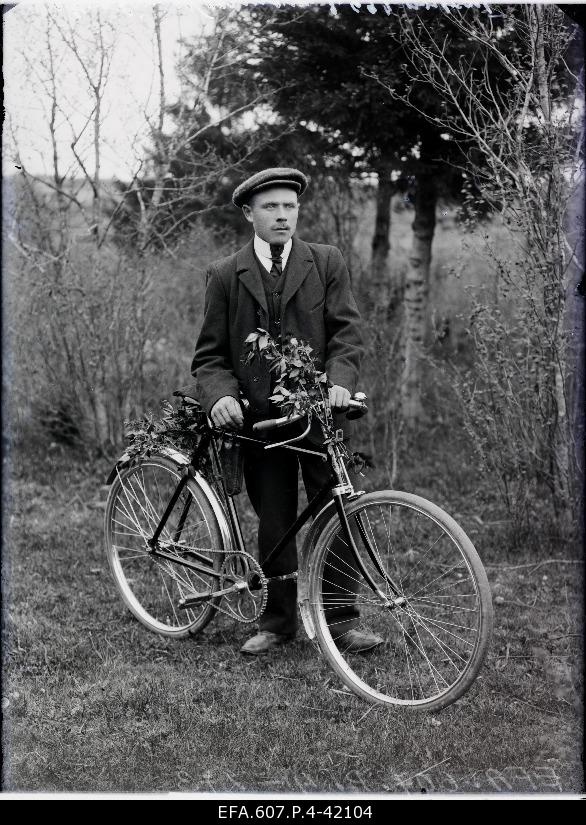 Man with a bike.