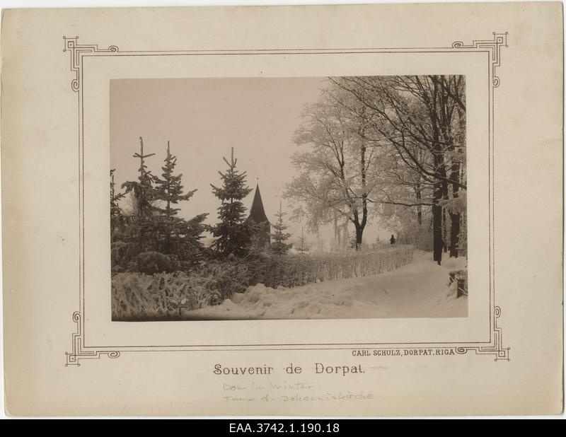 Winter view from Toomemäki towards the church of Jaan