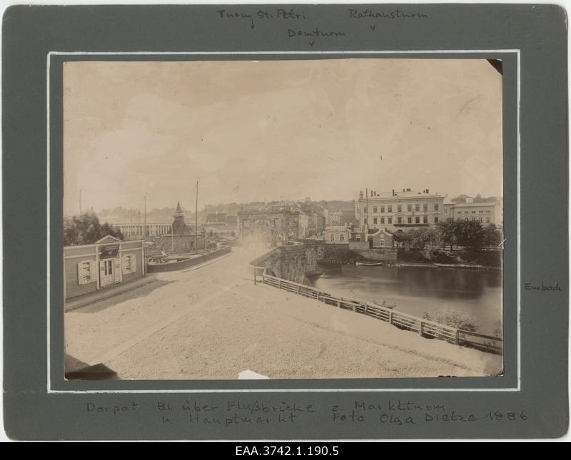 View of the Upper River to the city of Tartu and the Kivisilla towards the Raekoja square