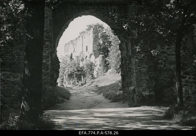 View of the ruins of Viljandi Orthodox Castle Gate.  similar photo