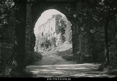View of the ruins of Viljandi Orthodox Castle Gate.  duplicate photo