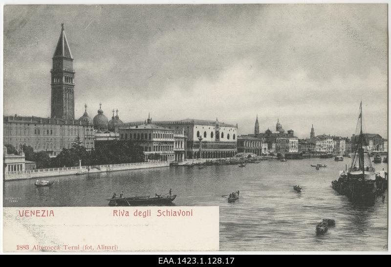 View Riva degli Schiavoni channel in Venice, photo postcard