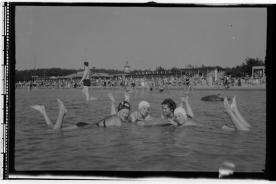 Group photo on the beach of Pirita  similar photo