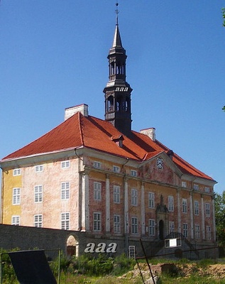 Narva raekoda, fassaadivaade. Eh.meistrid Z. Hoffmann sen. & J. Bischoff rephoto
