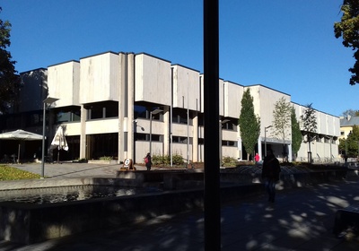 Tartu. New building of the University of Tartu library rephoto