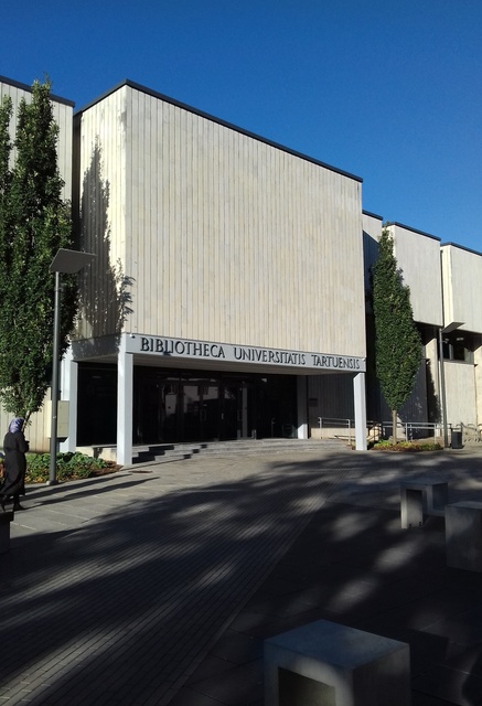 Tartu. New building of the University of Tartu library rephoto