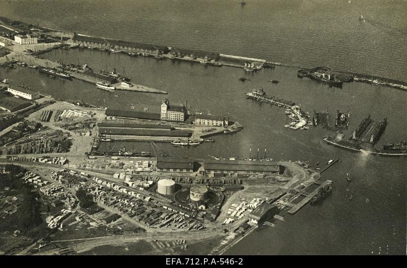 View of Northern and Läänemuuli and the Salesman Bridge in the port of Tallinn.