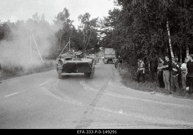 In connection with the attempted coup in the Soviet Union, Soviet army tanks sent to Estonia on the way to the TV Tower in Kloostrimetsa.