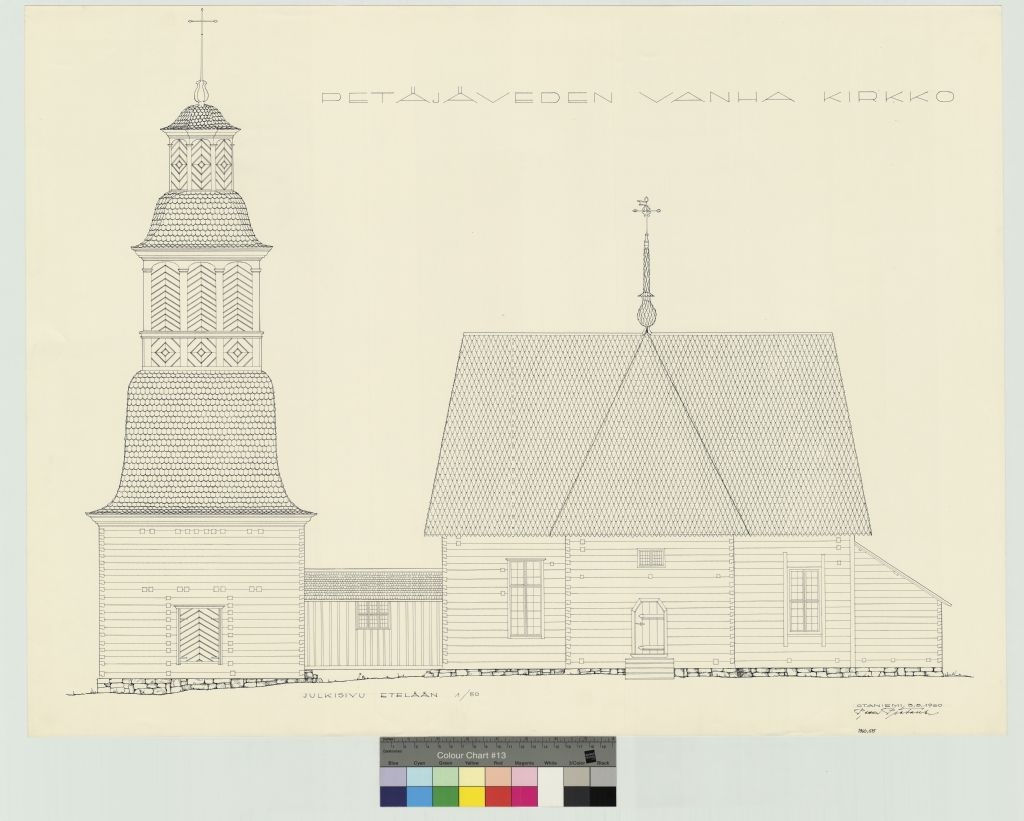 Old church of Petajävee, measurement drawing