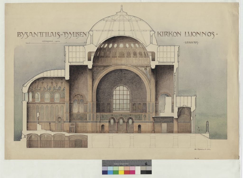 Byzantine-style church, measurement drawing