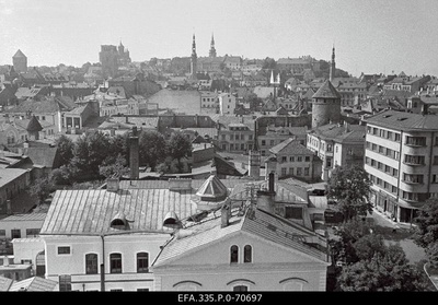 View from the fire extinguishing building tower in Viru Square towards Toompea.  similar photo