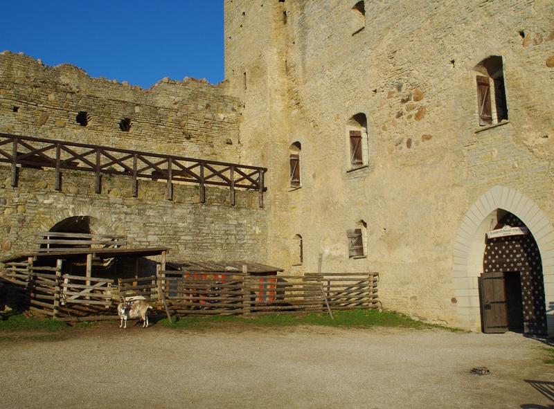 A group of people at Rakvere Castle rephoto